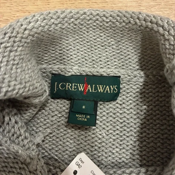 NWT J. Crew Women’s 1988 Rollneck Sweater Gray Fisherman Knit Size S - Picture 3 of 6